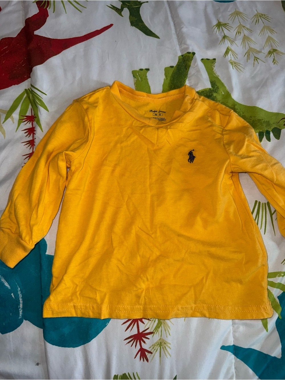 Ralph Lauren Bright Yellow Long Sleeve Tee with Navy Pony